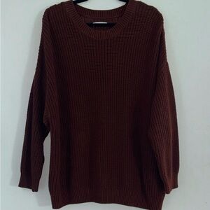 Sonoma Goods for Life Women's Plus 2X Brown Knit Pullover Sweater Long Sleeve